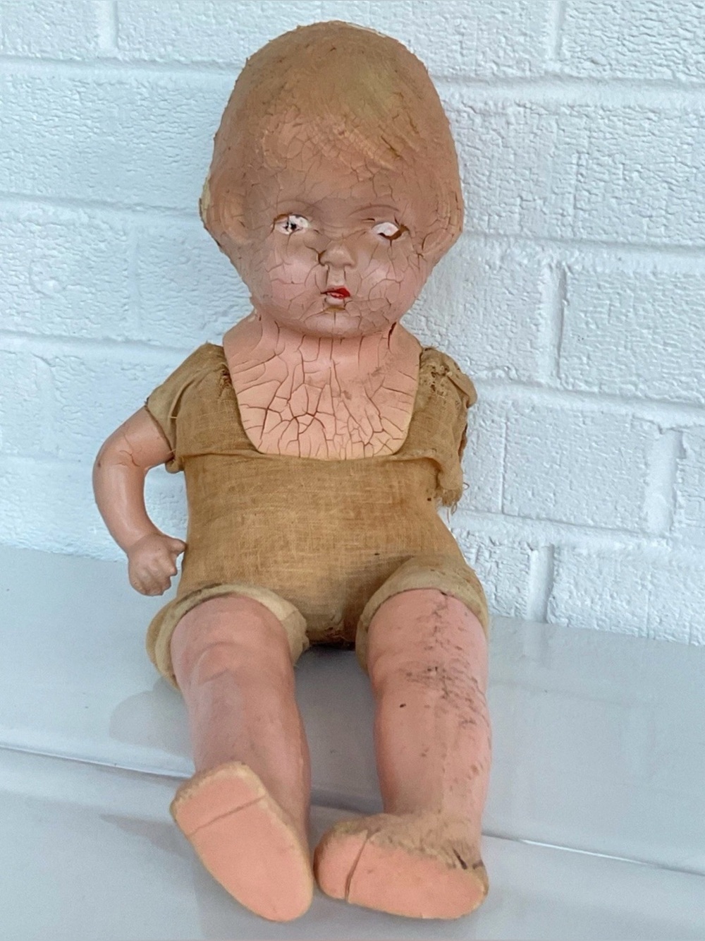 Creepy Antique Composition Doll 19” Haunted Halloween Spooky Prop Decoration